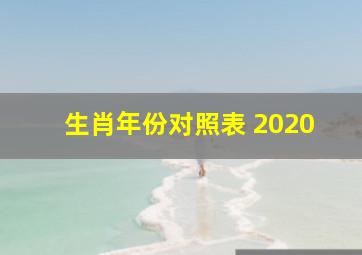 生肖年份对照表 2020